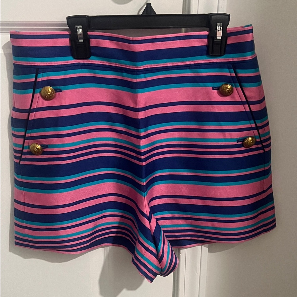 J. Crew Vibrant Striped High Waist Shorts
